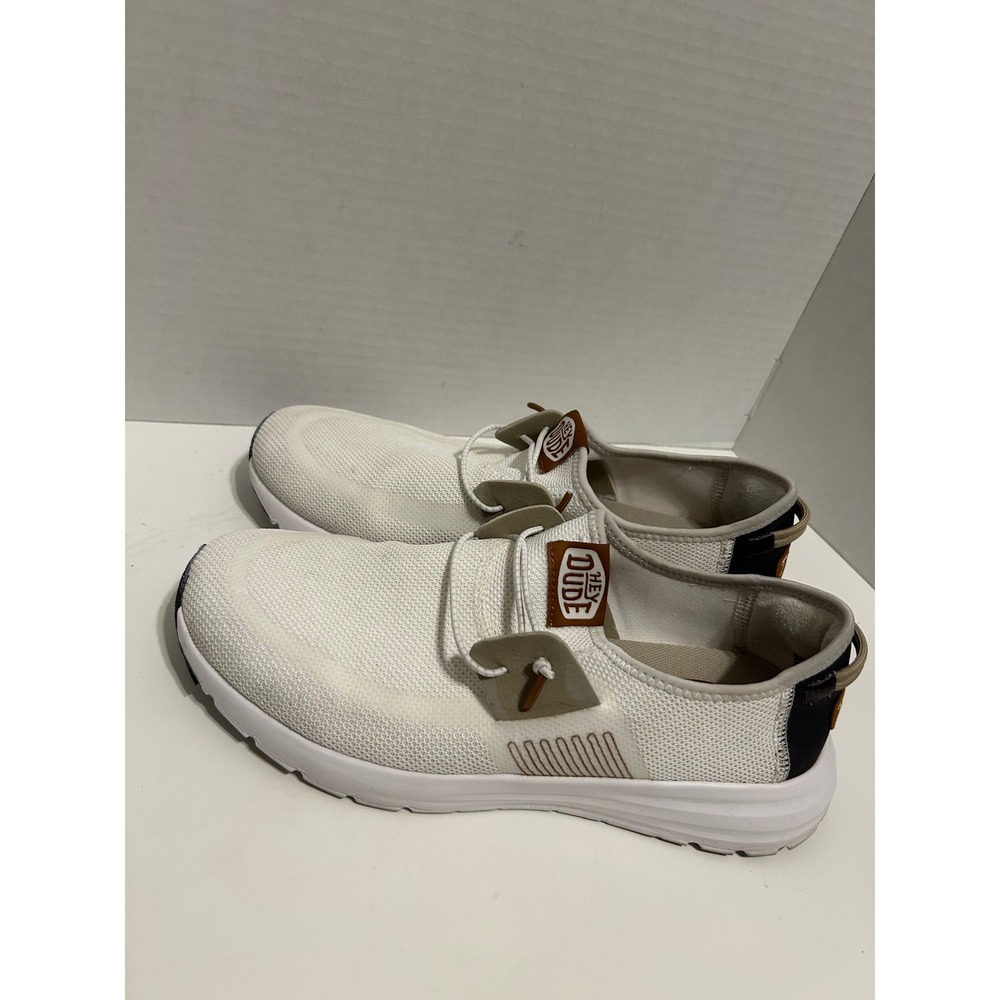 Hey Dude Sirocco Stretch Sox Mens 11 White Multi Casual Slip On Sneakers 45425